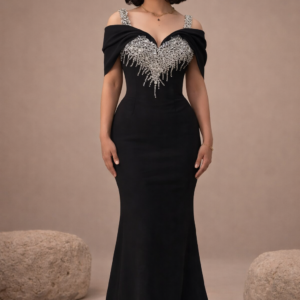 Sculpted Ivory Asymmetric Evening Gown